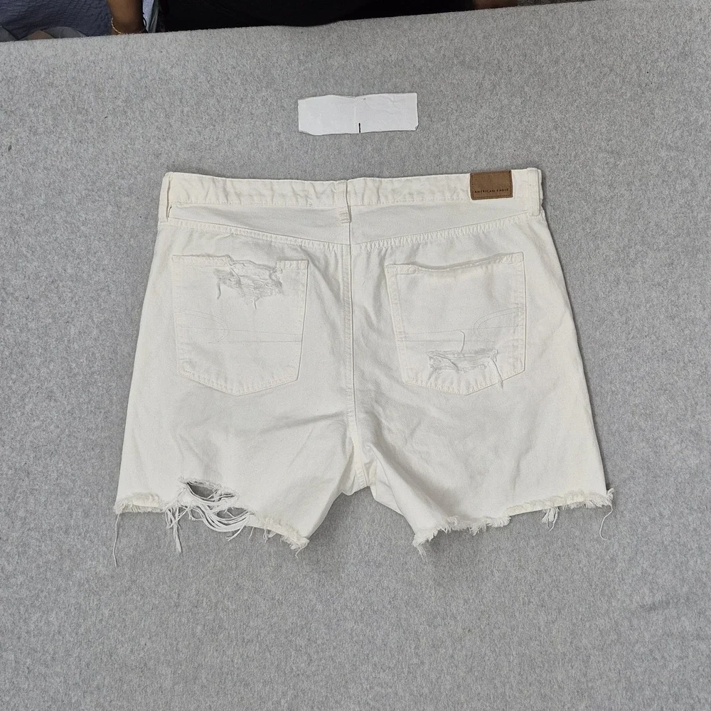 American Eagle Outfitters Women Shorts 16 White Denim Highest Rise Baggy Short